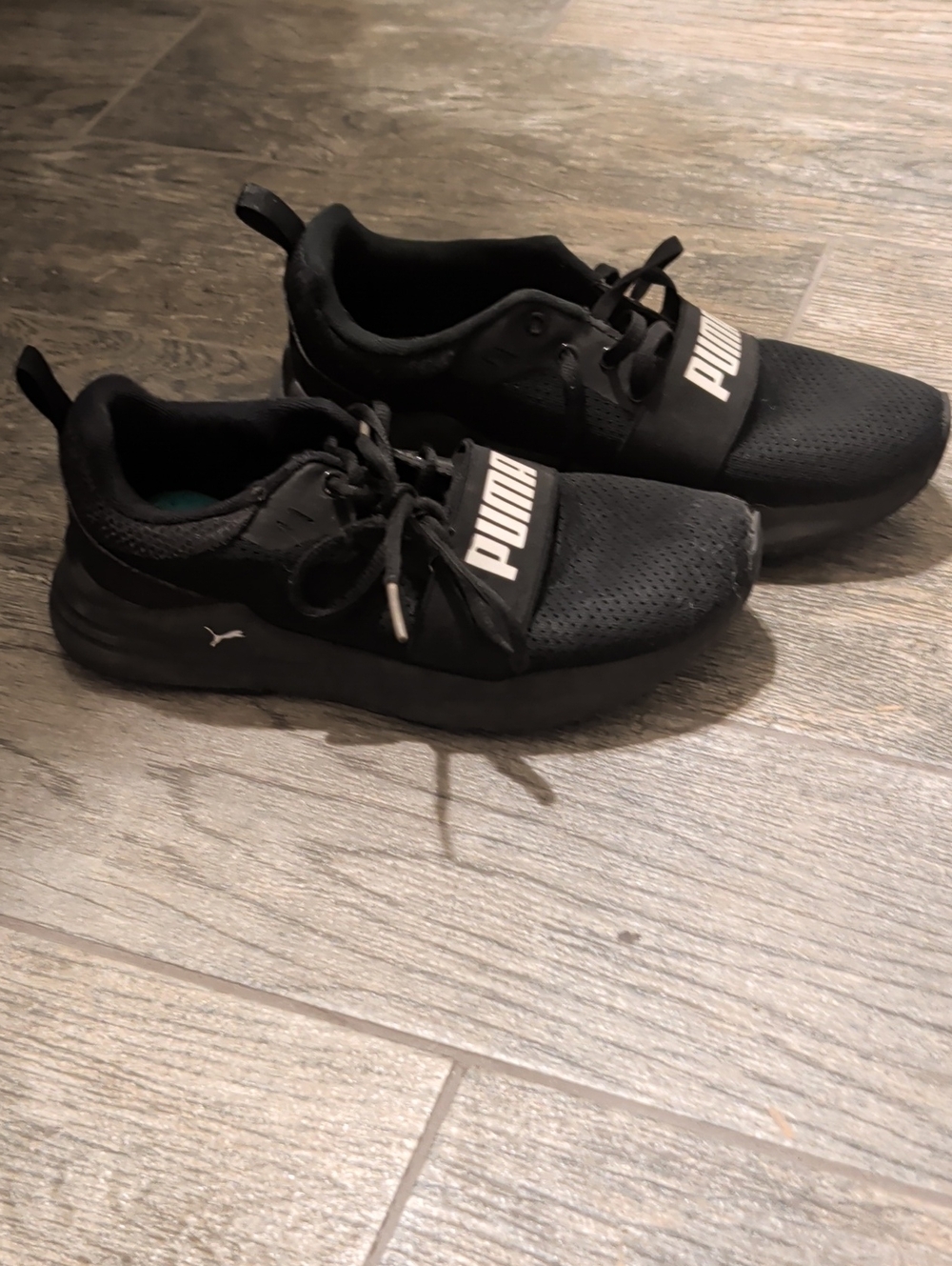 Puma Kids Black Lace-Up Athletic Sneakers